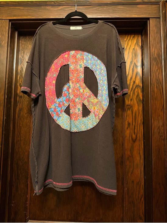 NATURAL LIFE Tops - Natural Life Peace Applica SweatShirt / coverup dress